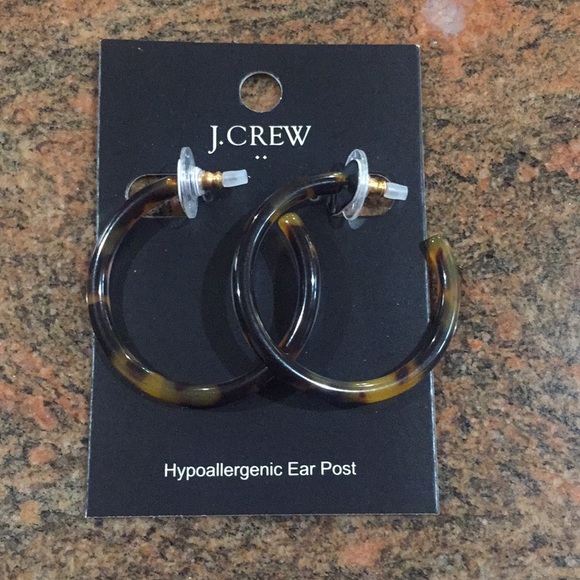 J Crew Tortoise Hoop Earrings - Picture 3 of 3